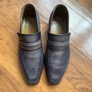 Men's violet Italian Leather Loafers sz mens 6